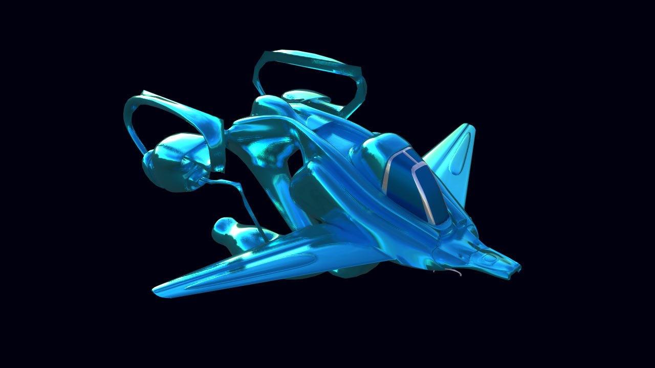 FLST Explorer spaceship was modeled and rendered in Blender