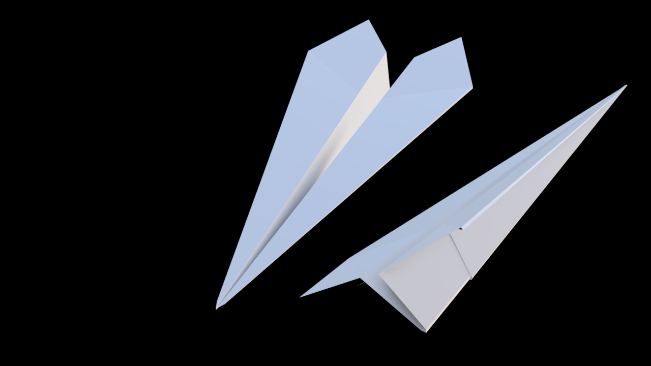 3d model of a paper plane