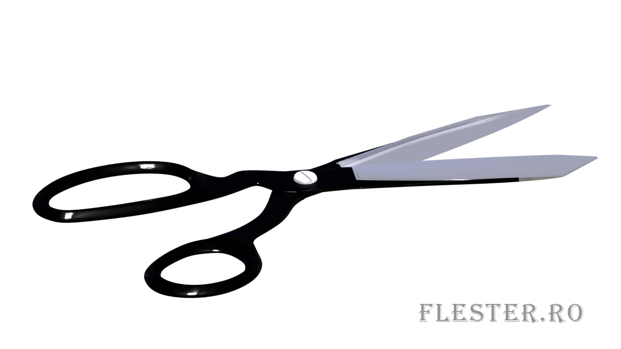 A scissor that was modeled and rendered in Blender
